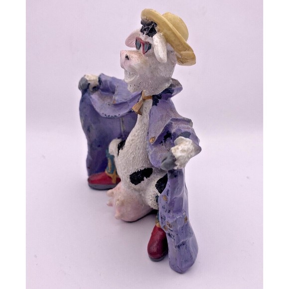 Cowboy Cow Figurine with Cowboy Boots Used - Picture 5 of 9